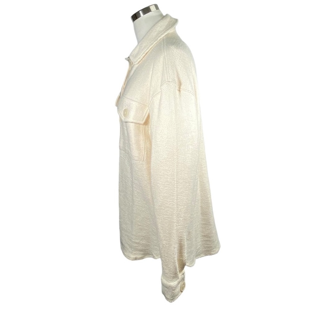 Sanctuary Frankie Cotton Polyester Blend Knit Cream Shacket Shirt Jacket Size S - Picture 3 of 14